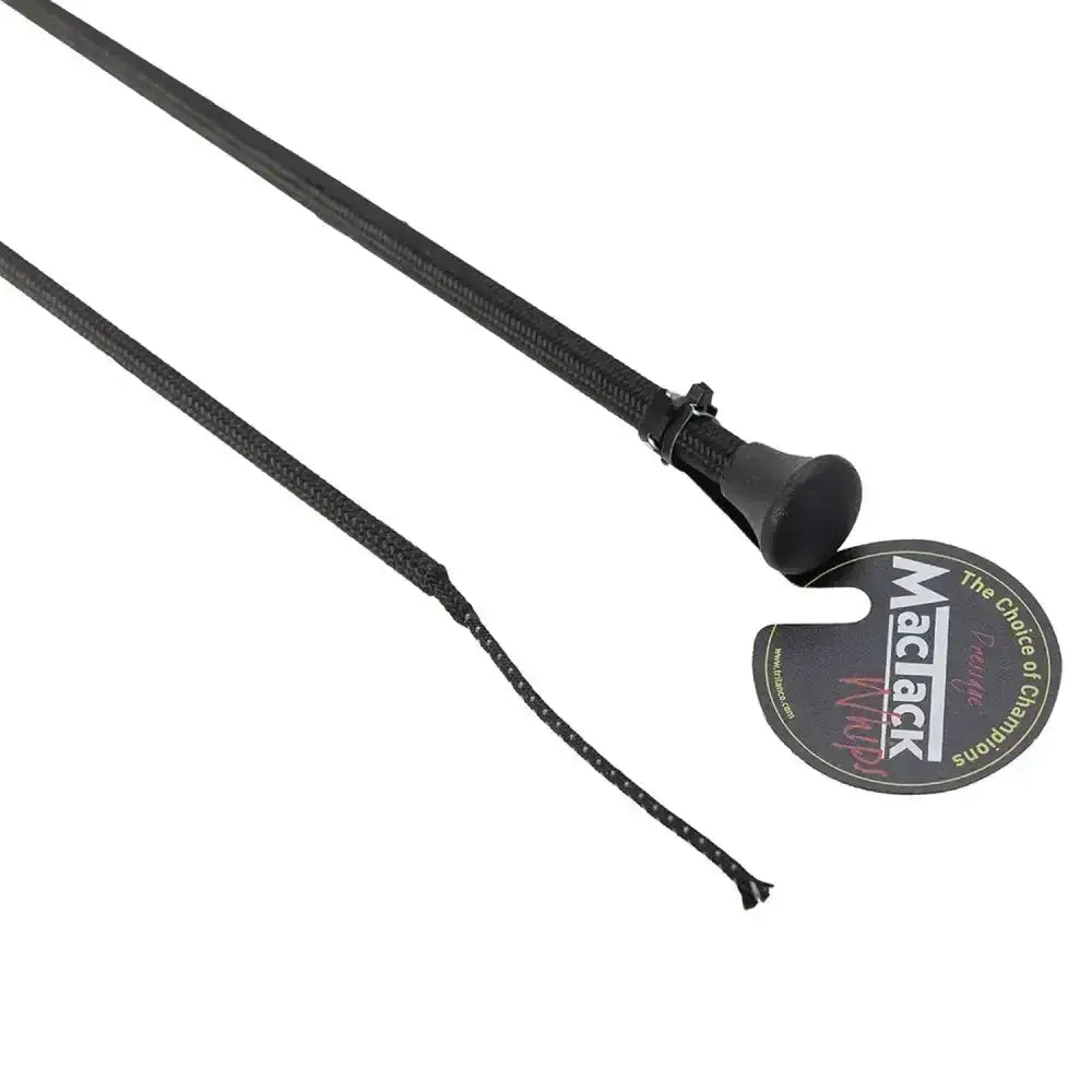 Black mactack junior dressage whip cw9 bmc junior with textured braided cord and black plastic handle no loop design