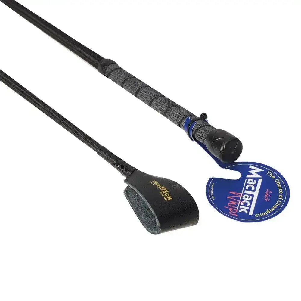 Black mactack mens riding whip with wide keeper cr4 features textured grip and rubberized head for comfort