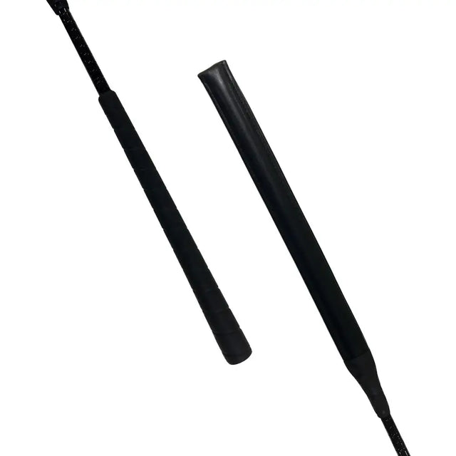Black leather mactack padded jumping bat with textured grip and reinforced handle for cushioned jumping bat use