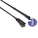 Black mactack riding whip & no31 keeper s55 with textured grip and leather like head for riding use