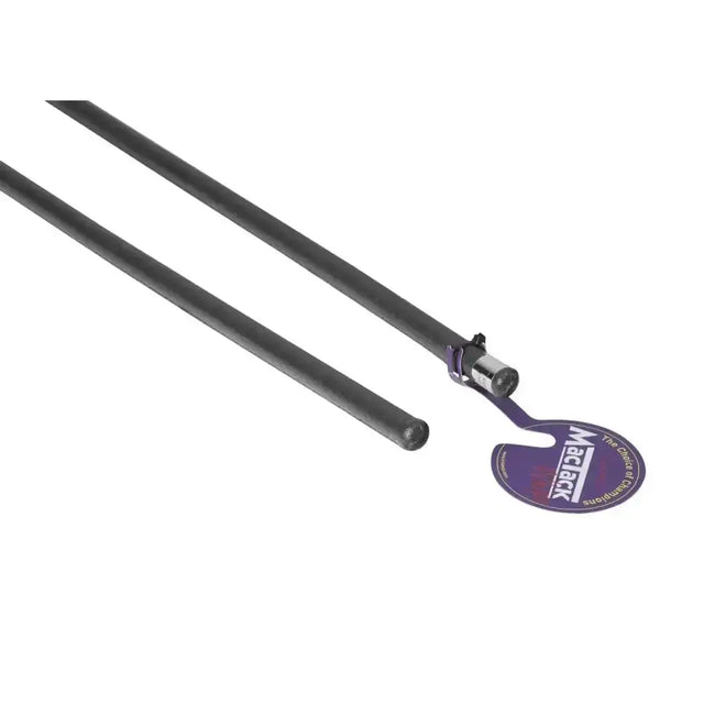 Black magicjack retractable curtain rod with purple and white tag in mactack show cane c2 hide covered black cane design
