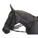 Market Harborough with Rubber Gripped Reins Small Pony Navy/Soft Blue 