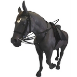 Market Harborough with Rubber Gripped Reins Small Pony Navy/Soft Blue 