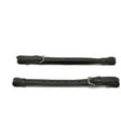Black leather martingale wither straps with silver buckles showing pair widths in wither straps black design