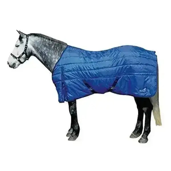 Blue quilted masta tex basic lightweight stable rug with padded insulated design for comfy horse warmth