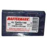 Mastermark all temperature ram crayons blue crayon in dark textured packaging made with crayons blended wax