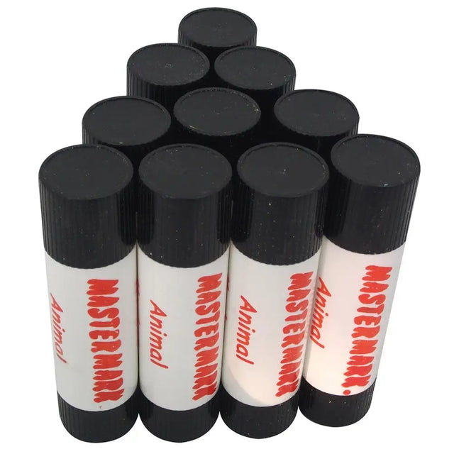 Black-capped white-bodied mastermark wax markers twist with bold red lettering for wax-based animal markers use