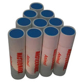 White cylindrical mastermark wax markers with blue caps and red mastermark animal branding for easy marking