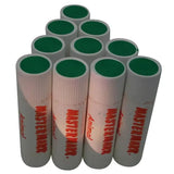 White cylindrical mastermark wax markers twist with green caps and red branding for wax-based animal marking