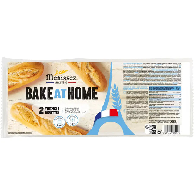 Menissez bake at home french baguettes 300g with rustic golden crust made from wheat flour perfect for fresh baking