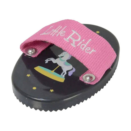 Merry Go Round Curry Comb by Little Rider Grey/Pink 12.4 x 8.5cm HY Equestrian Brushes & Combs Barnstaple Equestrian Supplies