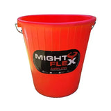 Bright orange mightyflex calf multi purpose bucket with ribbed sides and metal handles built to withstand kicks