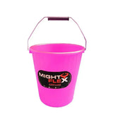 Bright pink mightyflex premier calf multi purpose bucket 5 lt with wire handle and dark purple grip showing black label