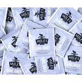 Light blue and black miles finest teas earl grey envelope teabags in grey envelope packaging for easy brewing