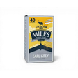 Miles tea earl grey teabags box with yellow grey packaging featuring elephant weather vane and italian bergamot oil