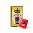 Miles finest teas english breakfast envelope teabags in yellow box with red breakfast envelope teabags inside