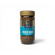 Miles tea freeze dried instant coffee in a clear glass jar with gold lid perfect for hot chocolate or coffee lovers