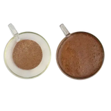 Two clear glass mugs with miles heavenly hot chocolate in lighter and darker brown shades for coffee hot chocolate fans