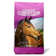 Purple mollichaff condition bag with brown horse head low starch blend complete concentrate feed