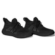 Black knit mountain horse airflow sneaker with subtle gray stripes and shockx advanced insole for comfort