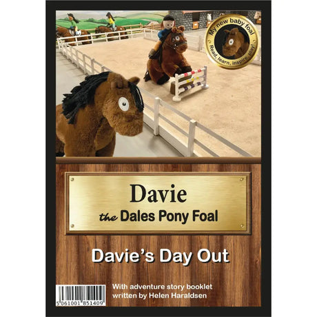 Brown plush dales pony foal with black mane and white eyes from the baby foal collection davie