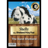 A plush black and white shetland pony foal toy from my new baby foal collection with long ears and soft body