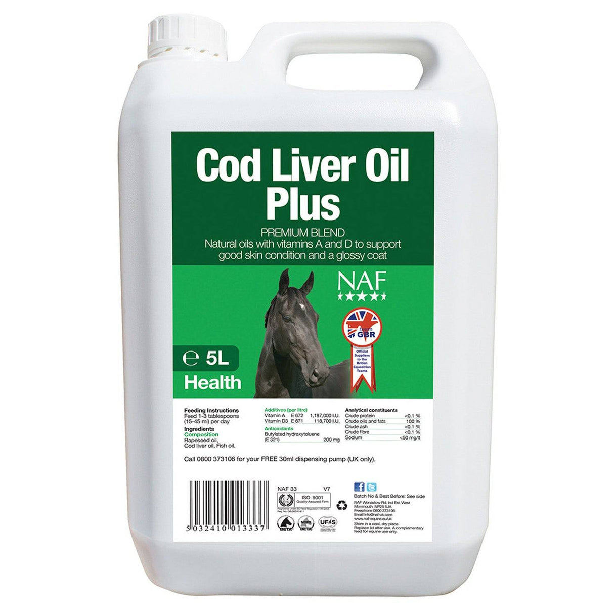 NAF Cod Liver Oil Horse Supplements 1 Litre Barnstaple Equestrian Supplies