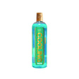 A translucent turquoise bottle of naf cooling wash with a gold cap and label for horse washes and naf cooling