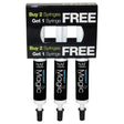 Three black naf five star instant magic syringes with bio-available magnesium in a promo box offering free syringes