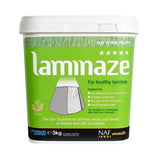 Green plastic bucket with white lid of naf five star laminaze star laminaze pellets 3kg horse hoof supplements