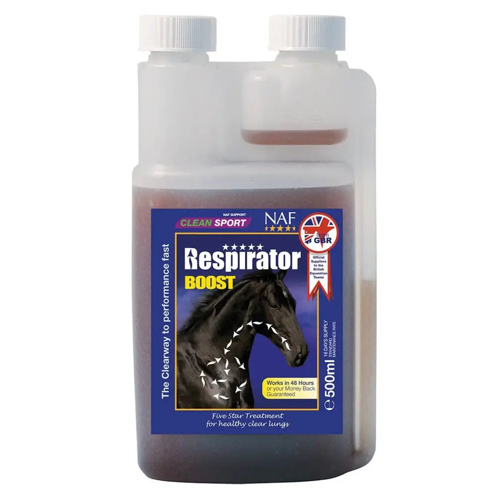 NAF Five Star Respirator Boost 500ml Horse Supplements Barnstaple Equestrian Supplies