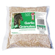 A 1kg bag of naf garlic granules with green and white label featuring a horse, an excellent natural expectorant to support lung function