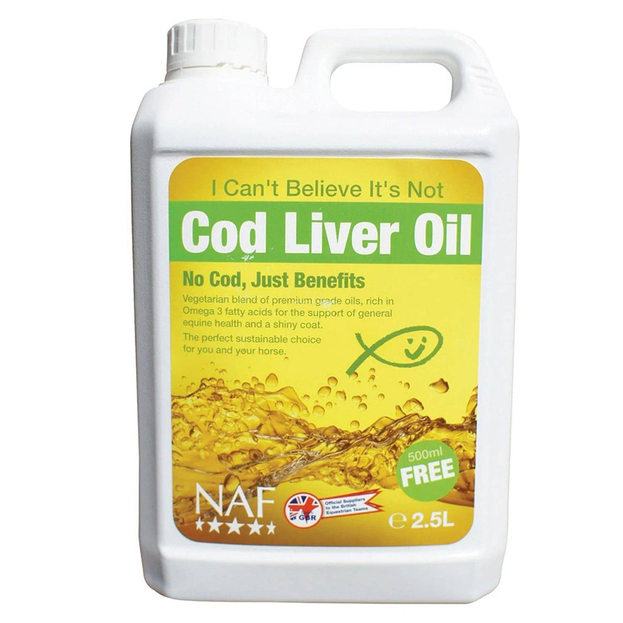 NAF I Cant Believe Its Not Cod Liver Oil Horse Supplements 2.5 Litre Barnstaple Equestrian Supplies