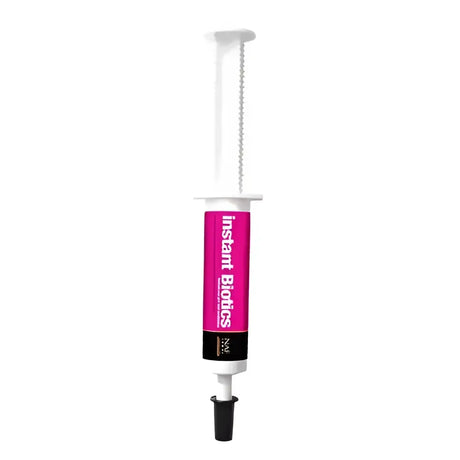 Naff biotics instant blades biotics syringe in pink and black with white plunger for natural microbial repopulation