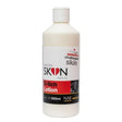 A white plastic 500ml skin d-itch lotion bottle with a red and black label for seasonal irritations easy use
