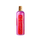 A vibrant pink naf pimp my pony shampoo bottle with a gold cap and bold red label perfect pink shampoo for ponies