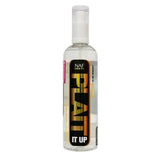 Clear plastic naf plait spray perfect plaiting spray with white pump and black gold label for styling hair