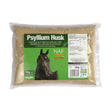 A 1kg bag of naf psylliam husk light beige powder in clear packaging with green label and black horse for gut balancers