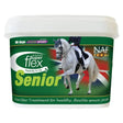 Green and white plastic tub of naf superflex senior joint supplement with key joint support nutrients for horses