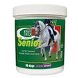 Green and white labeled container of naf superflex senior joint supplement with key joint support nutrients for horses