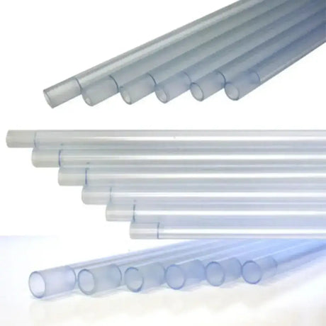 Clear plastic infusion tubes drilled with uniquely drilled end in varying diameters for artificial insemination use