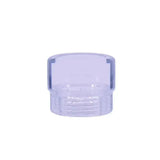 Clear plastic vape tank cap with frosted finish and grip ridges for neogen bottle collar standard bottle collars