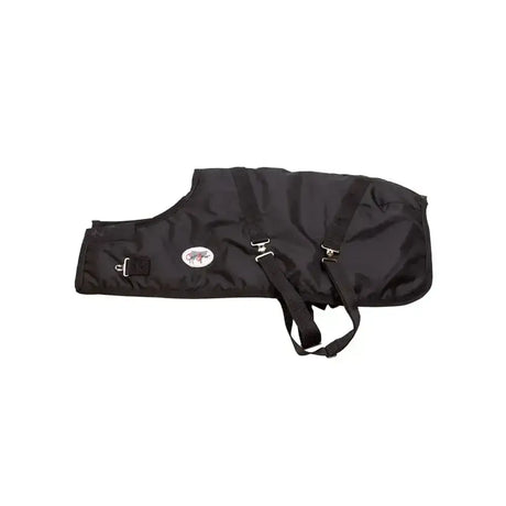 Black neogen calf sense warming blanket with adjustable straps and logo patch for calf sense warming use