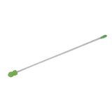 Green-tipped neogen catheter foam swab with slender translucent gray plastic shaft for medical use