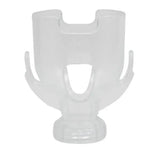 Transparent plastic neogen fast-fit clip with u-shaped top and curved arms for 250ml bottle holder use