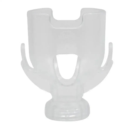 Transparent plastic neogen fast-fit clip with u-shaped top and curved arms for 250ml bottle holder use