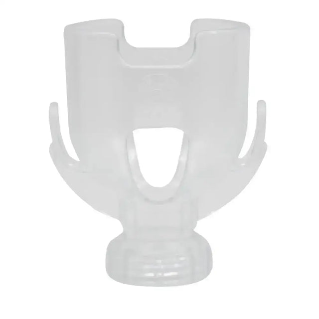 Transparent plastic neogen fast-fit clip with u-shaped top and curved arms for 250ml bottle holder use