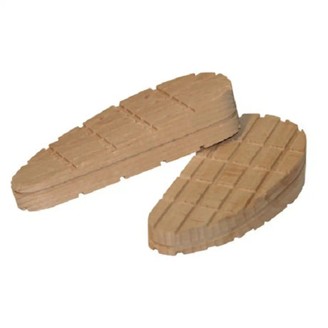 Light brown neogen hoof block wedge insole inserts with textured segmented surface for bovine lameness support