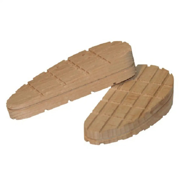 Light brown neogen hoof block wedge insole inserts with textured segmented surface for bovine lameness support