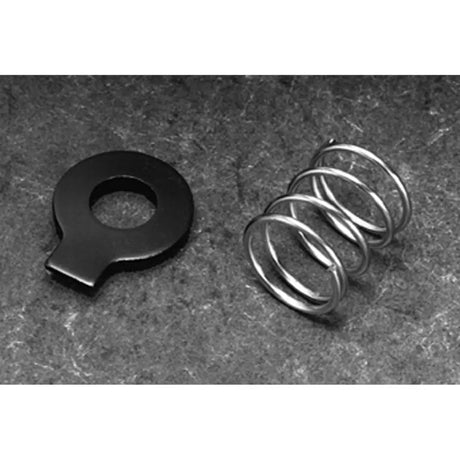 Black metal retaining ring and silver coil spring of neogen ideal calf puller cams and springs kit for easy calf pulling